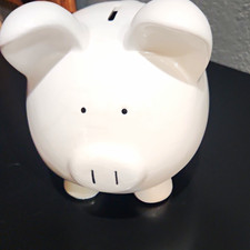 ArtMinds White Ceramic Pig Piggy Bank Animal Theme Original picture