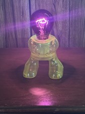 Vtg 90s Lite Works Blacklight Man Lamp Neon Yellow Lips Glow Bulb Rare picture