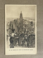 Postcard New York City Skyline from Rockefeller Center Observation Roof 1941 picture
