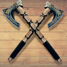 Hand Forged Viking  Axe | High Carbon Steel Blade,Leather Wrapped Handle Antique picture