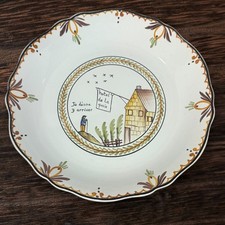 French Faience plate Nevers  18th century Hotel de La Paix  plate hand painted picture