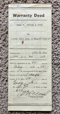Vtg 1926 Carl T Durham US Congressman Property Deed Chapel Hill NC Signed picture