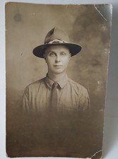 Vintage 1917 WWI US Soldier RPPC Real Photo Postcard - Robert Young picture