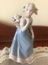 Vintage Cosmos Fine Porcelain Figurine Featuring a Young Flower Girl with Kitten picture
