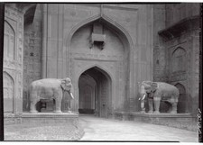 Elephant Statues at Red Fort 1933 Photo Fort Delhi: The Delhi Or Elephant Gate picture