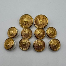 Ralph Lauren Gold Blazer Buttons Polo Crest Waterbury USA 15mm 20mm Set of 10 picture