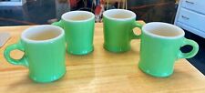 4 - Hycroft Medalta Restaurant Style Heavy Mugs Green White Retro Classic Style picture