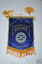 WOW RARE Vintage Quito Norte Ecuador Rotary Club International Wall Banner Flag  picture