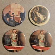 The Edwin M. Knowles China Co - The Button Pin Lot 1981 Norman Rockwell LJ picture