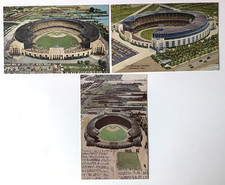 3 VTG 1950s CLEVELAND OH Postcard Views MUNICIPAL STADIUM Teich Archives MINT picture