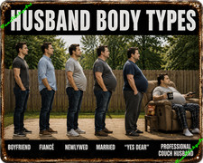 Funny Body Types Fridge Magnet – Rustic Humor Novelty Gift – Husband Body Type picture