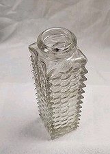 Vtg  FTD Bud Vase - Diamond Cut Heavy Thick Clear Glass - 6.5