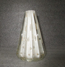 VTG ⚡ MCM MURANO Italy Barbini White Gold Bullicante Barovier Glass Lamp Part picture