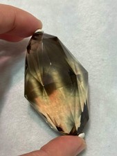 81g Natural Smoky Quartz Carved Double Point Crystal Energy Reiki Decor picture