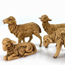 FONTANINI SHEEP Nativity Figures Animals Lot 4 Depose Italy 2 1/4