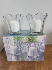 Indiana Glass Colony Ambiance 4 Pc Votive Candle Set Clear Glass Candleholders picture