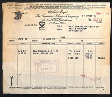 1935 American Tobacco Co. St. Louis Depot / Brockmeyer Cigar Billheads & Waybill picture