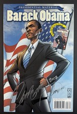 Presidential Material: Barack Obama #1 NM- 9.2 2008 💥 SIGNED J Scott Campbell picture