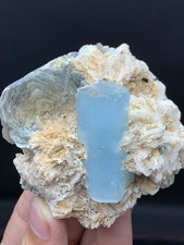 Aquamarine Crystal Combine Metalic Mica from Afghanistan picture