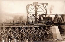 Nisbet Pennsylvania c1910 New P&E Railroad Bridge RPPC Photo Postcard COPY picture