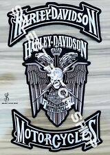 Harley Davidson Eagle Skull Wing Large Motorcycle Willie G Skull Patch Set 3 Pcs picture