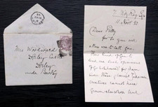 LADY ELIZABETH EASTLAKE AUTOGRAPHED SIGNED ORIGINAL 1892 LETTER NRMT CONDITION  picture