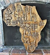 🌍 AFRICAN CONTINENT CARVED HARDWOOD WALL ART  Art From Camaroon picture