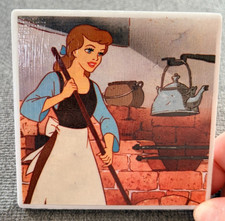 Vintage Disney Cinderella Art Tile Princess Maid Broom Fireplace Decor Trivet picture