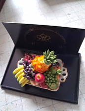 Reutter Porcelain Miniature Fruit Platter Dinnerware Porcelain in Display Case picture