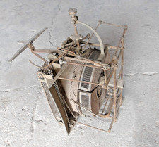 1800's antique mechanical tower clock movement in rusted condition. picture