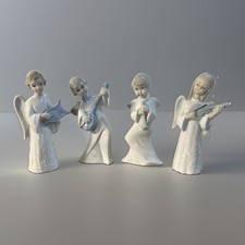 Vintage TENGRA Spain Porcelain Angel Figurine Orchestra Set 4 Choir Musician VTG picture
