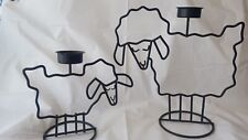 Rare Vintage BLACK SHEEP Candle Holders, Tea Light Candles, Metal Home Decor picture