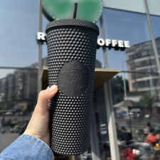 Black Matte- Starbucks 24oz 710ml Cold Drink Cup Diamond Studded Tumbler Hot picture