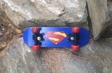 Vintage Small 17” Skateboard Superman S Logo Wood Deck DC Comics Wall Art Decor picture