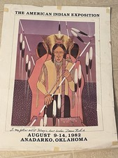 Rare The American Indian Exposition Poster  1982 Anadorka Signed Dennis Belindo picture