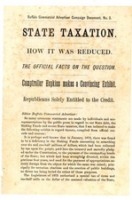 1876 Election State taxation & Tilden claims Buffalo Commercial Advertiser flyer picture