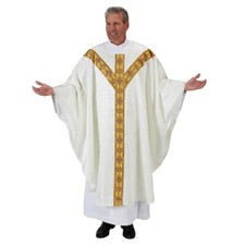 Avignon Collection Chasuble and Stole, Ivory-White, Church Chasuble Vestment picture