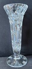 VTG Cut Glass Vase Fluted 8.5” Tall Trumpet Cut Base picture
