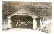 Bellows Falls VT Covered Bridge Kodak c1920s-30s Real Photo Vintage Postcard picture