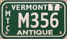 2019 VERMONT Antique motorcycle LICENSE PLATE Unissued picture
