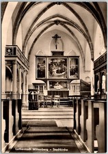 Interior View of Stadtkirche Church in Lutherstadt Wittenberg Vintage Postcard picture