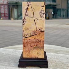 3.3LB Four sided pillar Chinese Dendritic Limestone Picture Stone Guohua - Rare picture