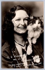 K66/ Interesting RPPC Postcard c1940s Actress Frances Bowden Pet Cat 425 picture