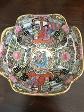 Chinese Oriental Porcelain People Scenery Bowl Container Deco picture