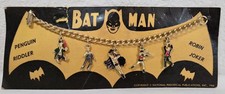 Vintage 1966 Batman Charm Bracelet Joker Robin Penguin Riddler NPP DC Comics picture