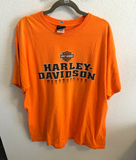 Harley-Davidson Motor Cycles New Bern NC Graphic Orange T-Shirt, Size XL picture