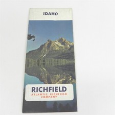 VINTAGE 1966 RICHFIELD ATLANTIC ROAD MAP OF IDAHO TOURING GUIDE GAS OIL PROMO picture