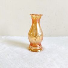 1930s Vintage Marigold Carnival Glass Beautiful Pattern Flower Vase GV72 picture