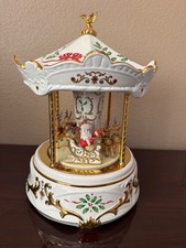 1999 Lenox Holiday Santa Millennium Carousel Musical Centerpiece Musical picture
