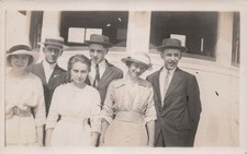 RPPC Men Women Group Fashion Hats on Steamer Susquehanna Photo Postcard 28A picture